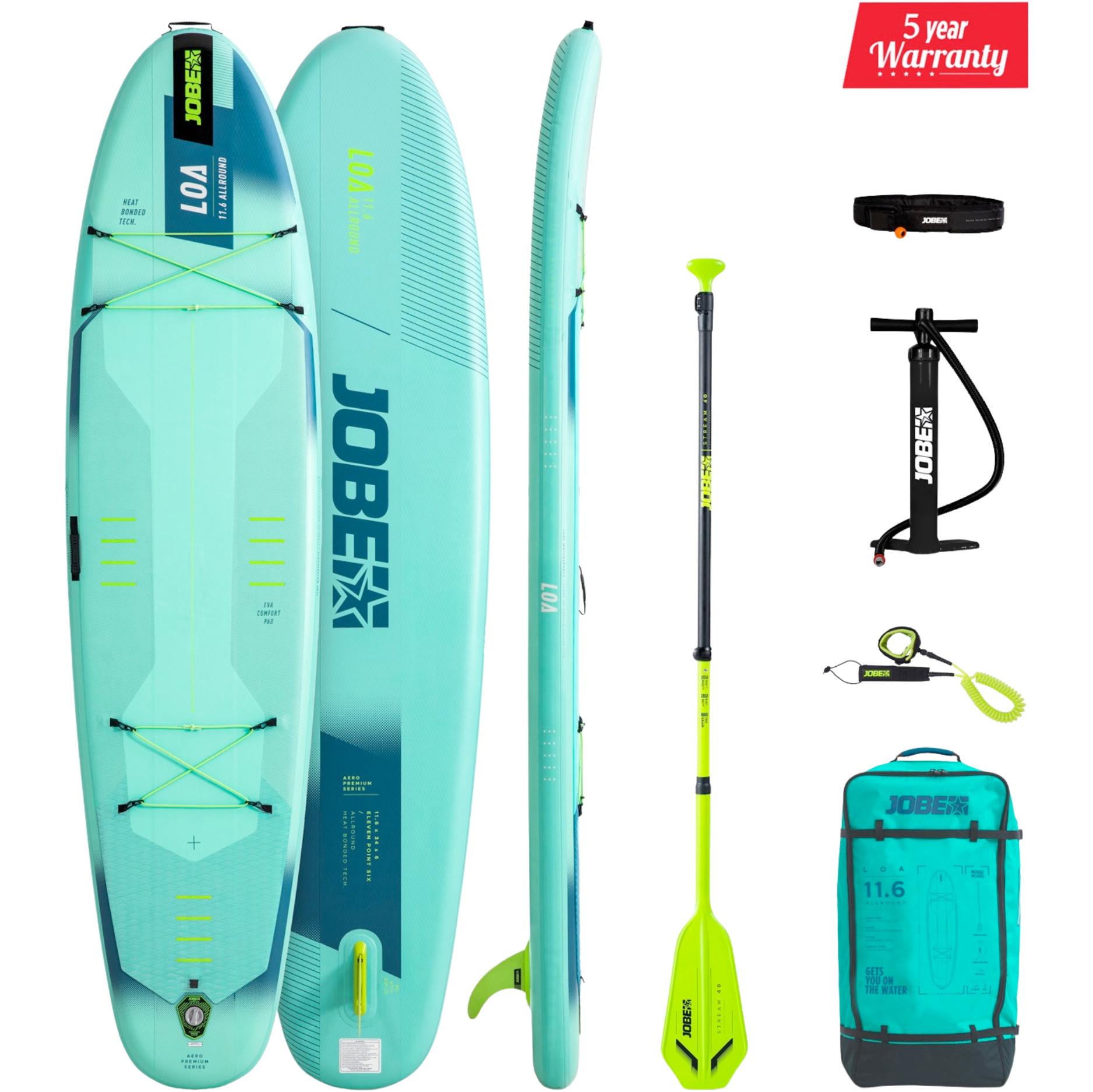 2026 Jobe Aero Loa SUP Board 11.6 Package 486425014 - Bleu / Turquoise